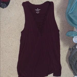 american eagle burgundy tank top